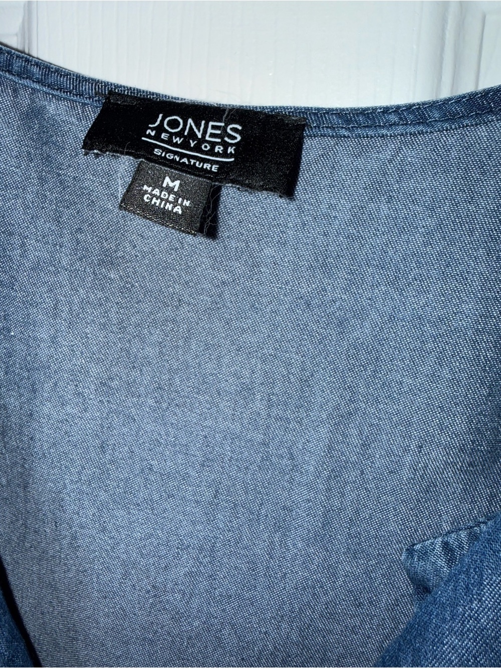 Jones New York Blue Chambray Blouse